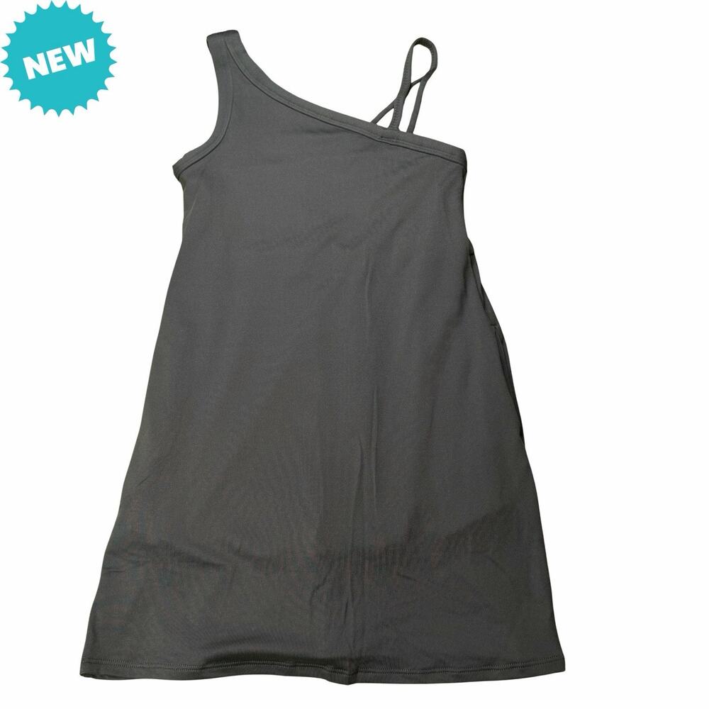All in Motion Girls Small 6/7 Green Asymmetrical Active Dress w/built in shorts